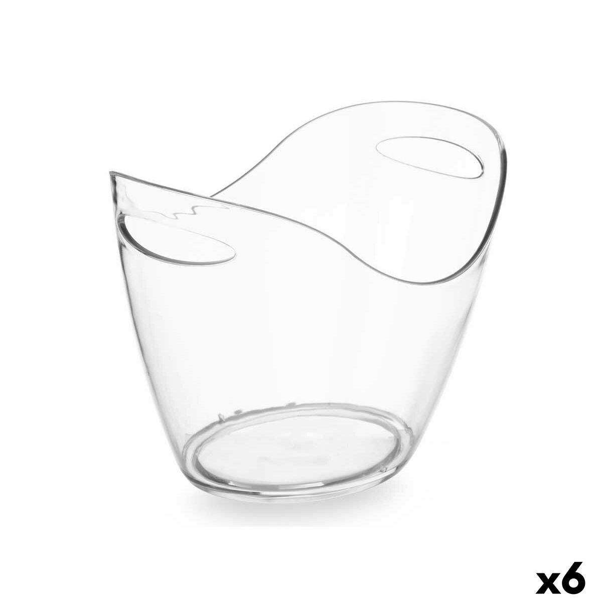 Cubitera Kinvara Transparente Plástico 8 L 34,5 x 25,5 x 26 cm (6 Unidades)