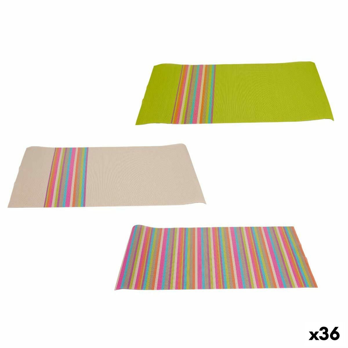 Salvamantel Kinvara Marrón Verde Multicolor 45 x 30 x 0,1 cm 3 x 31 x 3 cm Rayas (36 Unidades)
