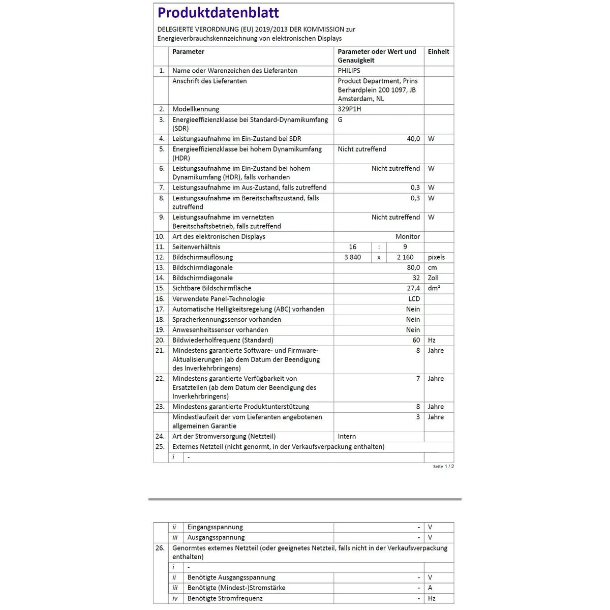 Monitor Gaming Philips 329P1H/00 31,5" 4K Ultra HD LCD