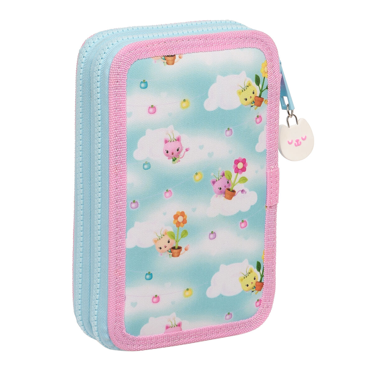 Plumier Doble Gabby's Dollhouse Azul 12.5 x 19.5 x 4 cm (28 piezas)