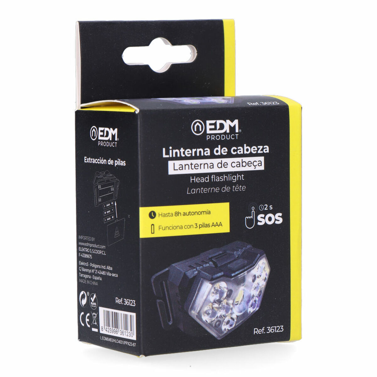 Linterna LED para la Cabeza EDM 36123 5 W 8 W 400 lm