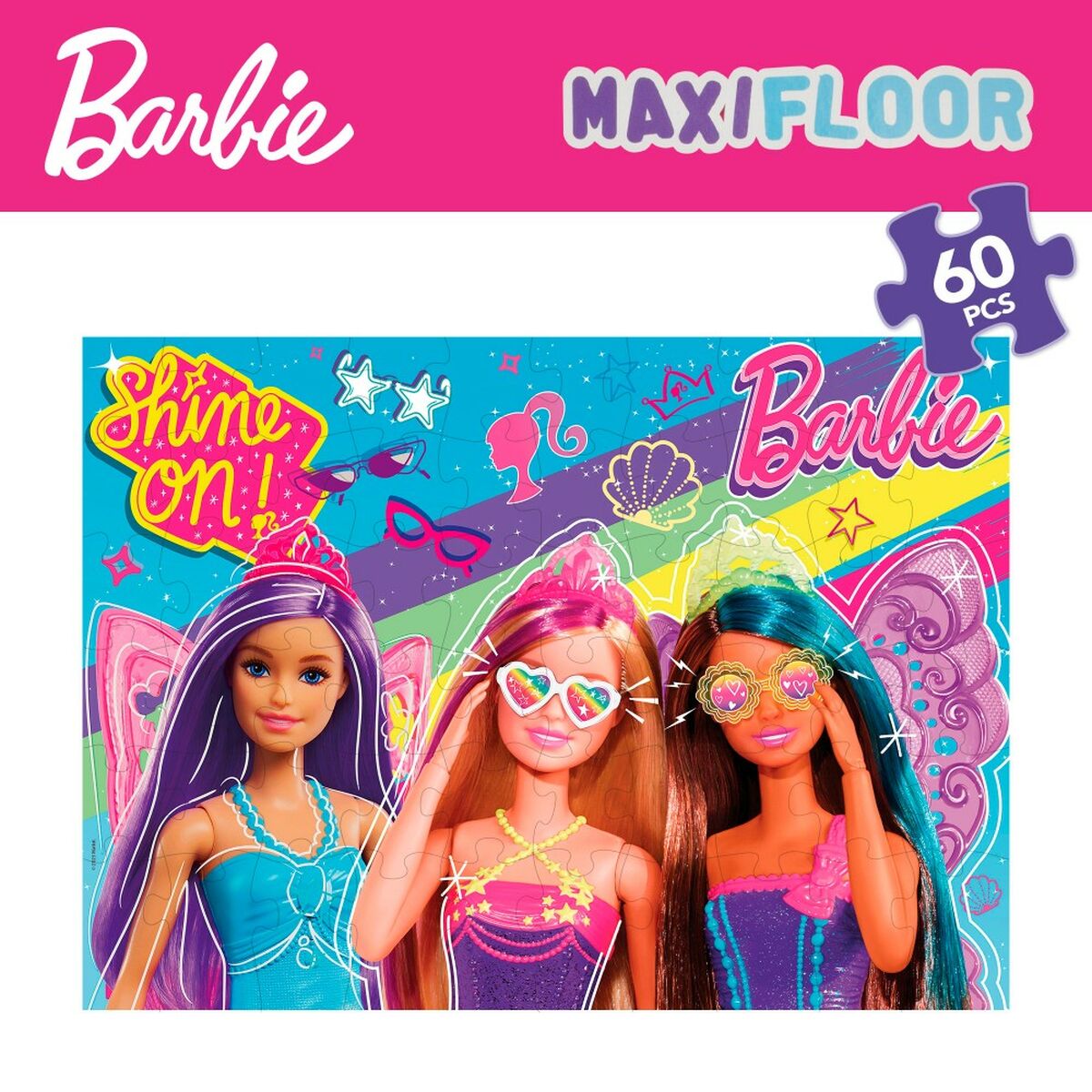Puzzle Barbie MaxiFloor 60 Piezas 70 x 1,5 x 50 cm