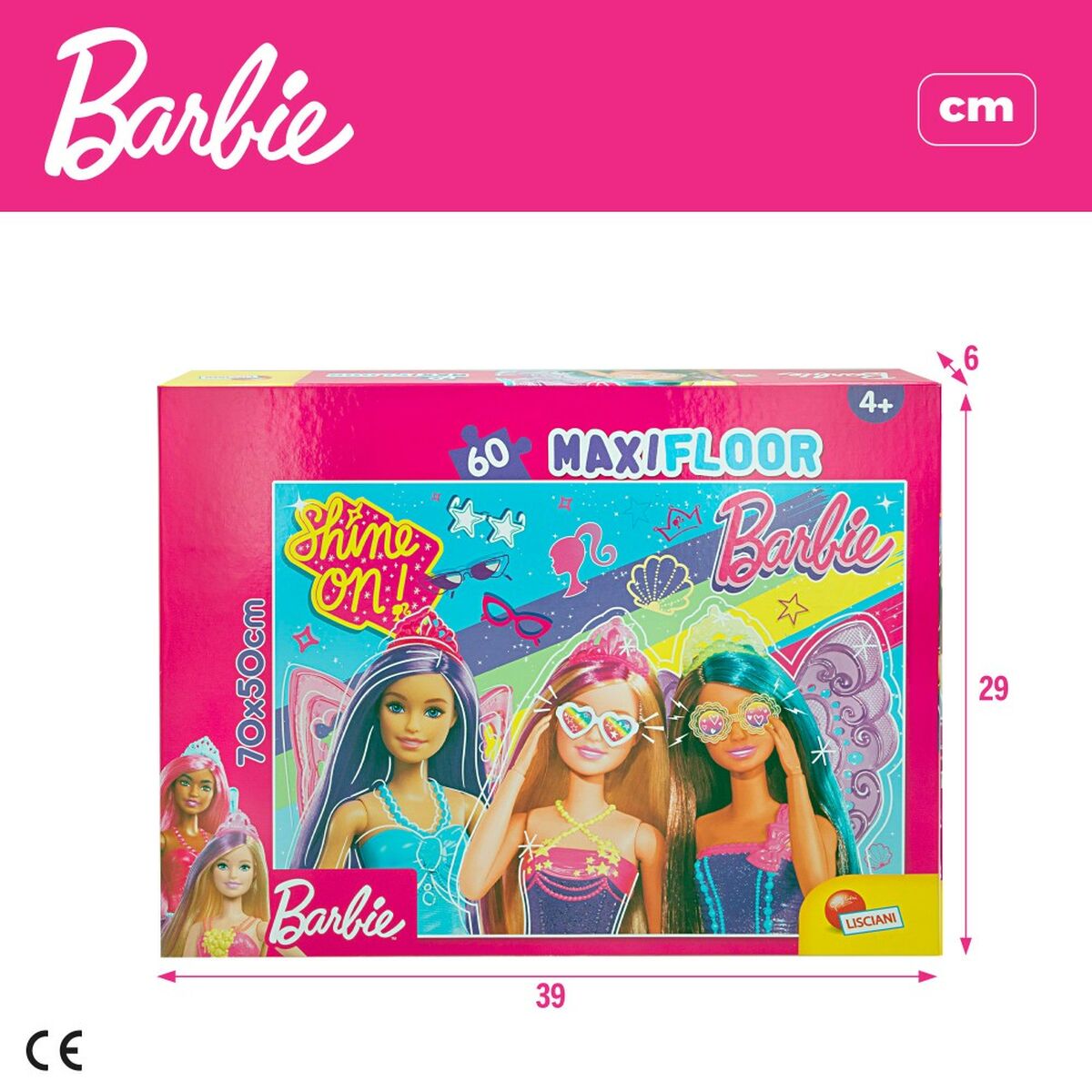 Puzzle Barbie MaxiFloor 60 Piezas 70 x 1,5 x 50 cm