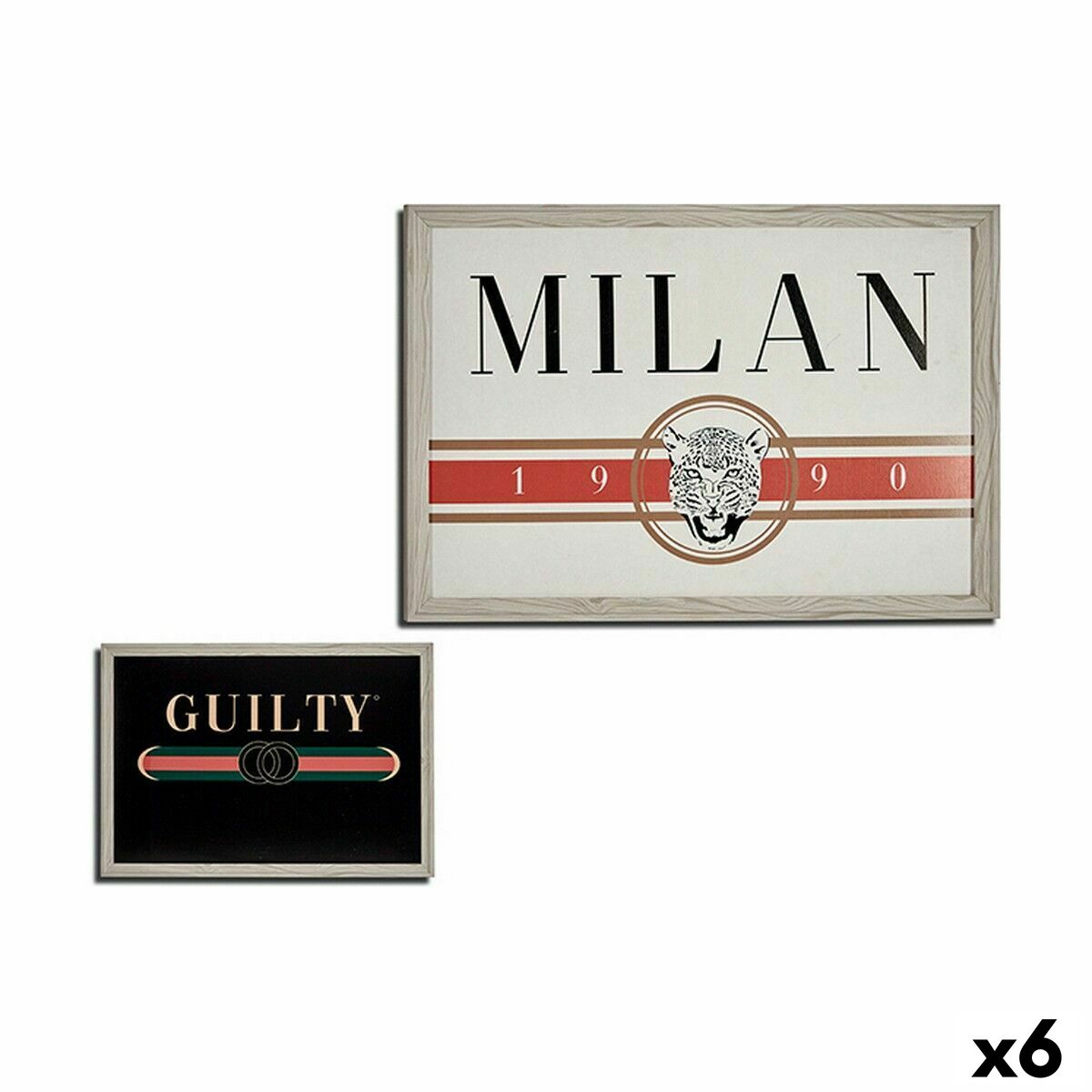 Cuadro Gift Decor GUILTY MILAN Crema Aglomerado 46 x 2 x 66 cm (6 Unidades)