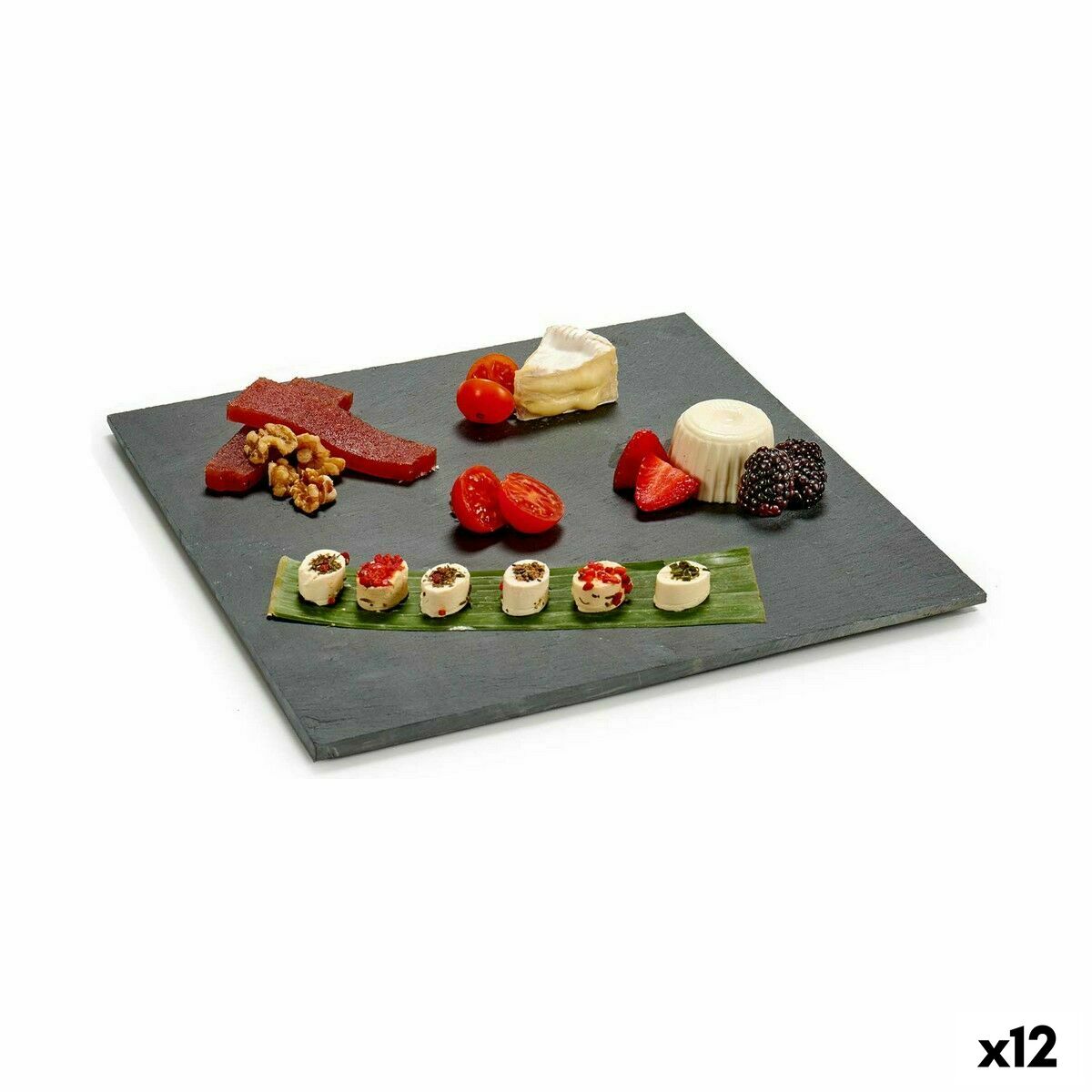 Bandeja de Aperitivos Kinvara Negro 30 x 0,5 x 30 cm (12 Unidades)