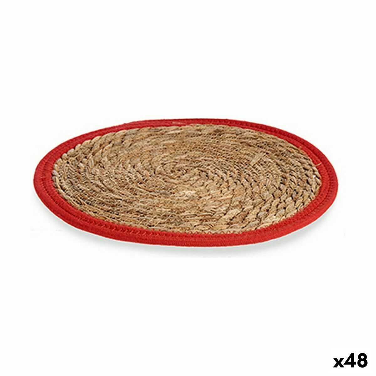 Salvamantel Gift Decor Rojo Natural Fibra natural 35 x 1 x 35 cm (48 Unidades)