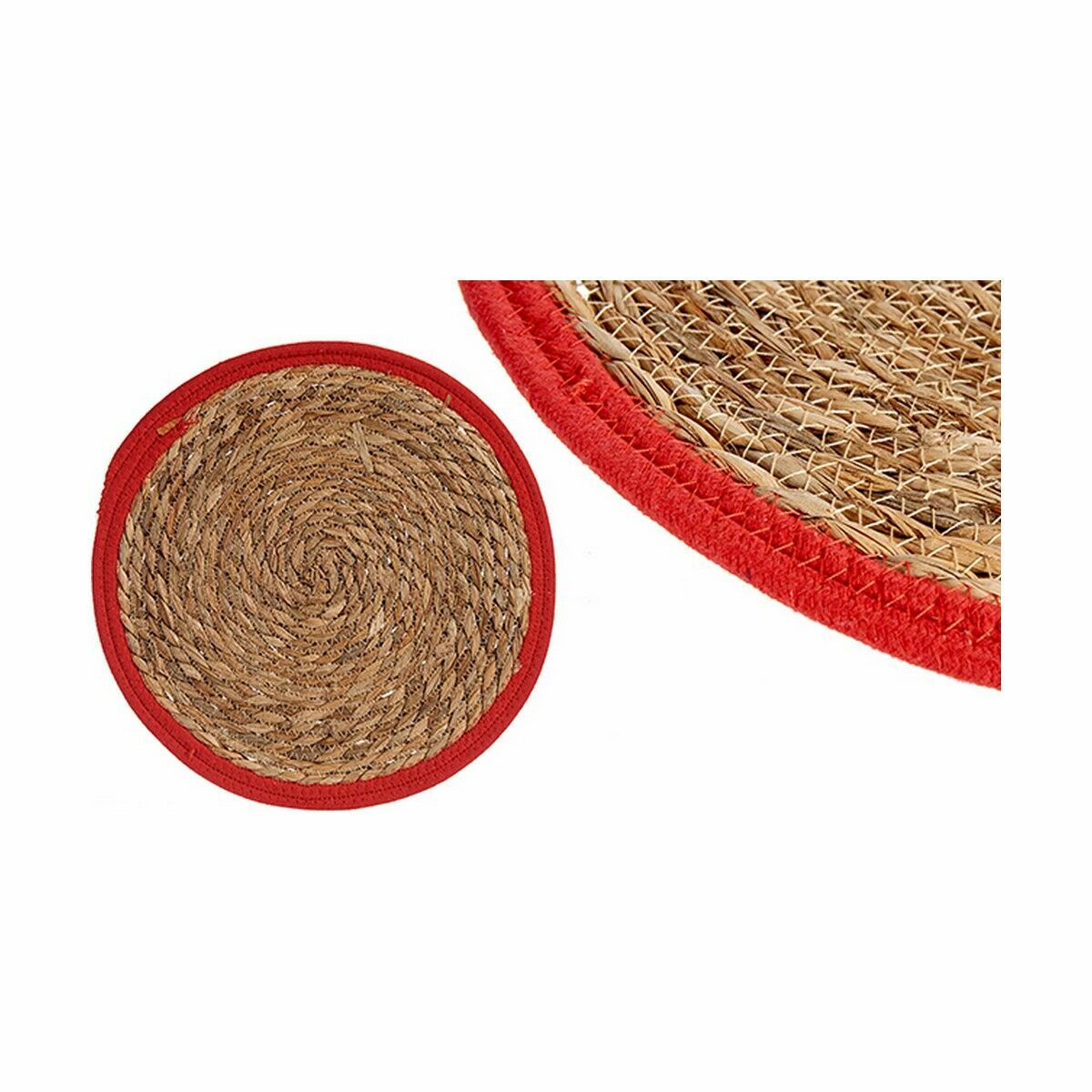 Salvamantel Gift Decor Rojo Natural Fibra natural 35 x 1 x 35 cm (48 Unidades)