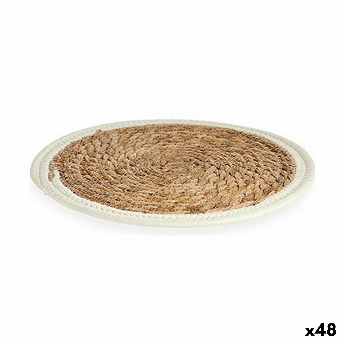 Salvamantel Gift Decor Blanco Natural Fibra natural 30 x 1 x 30 cm (48 Unidades)