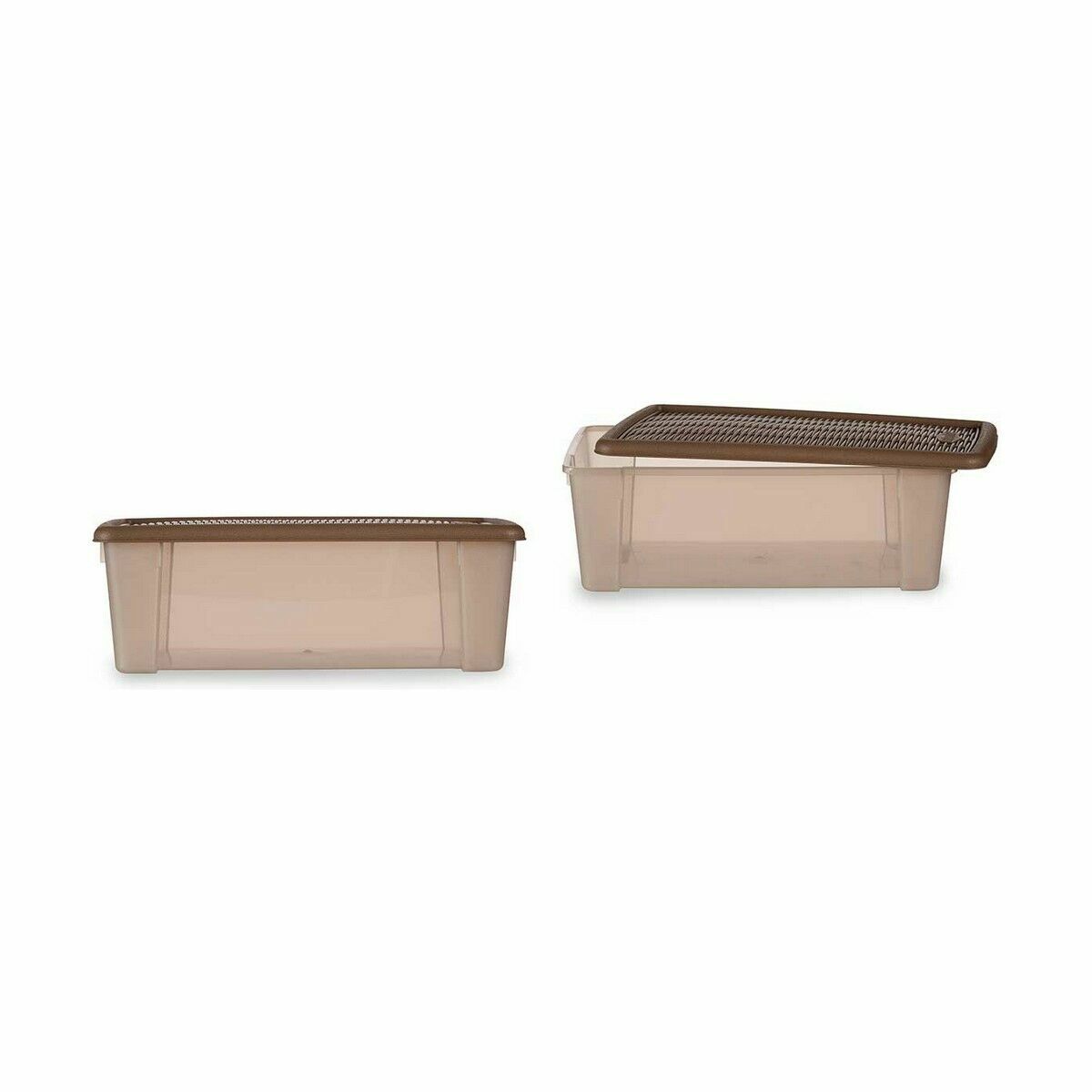 Caja de Almacenaje con Tapa Stefanplast Elegance Beige Plástico 5 L (12 Unidades)