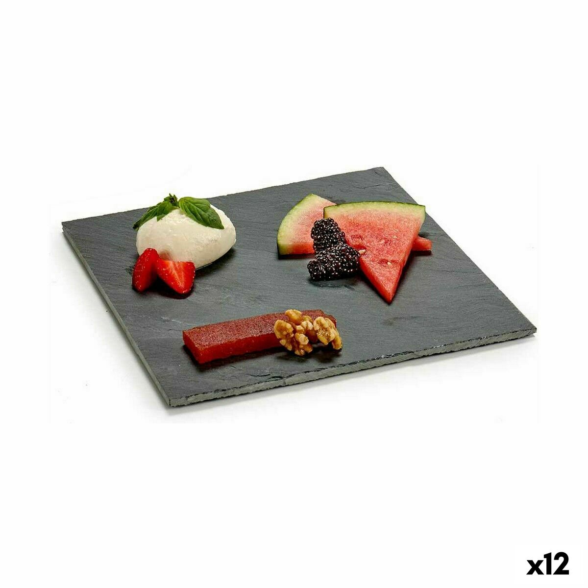 Bandeja de Aperitivos Kinvara Negro 25 x 0,5 x 25 cm (12 Unidades)