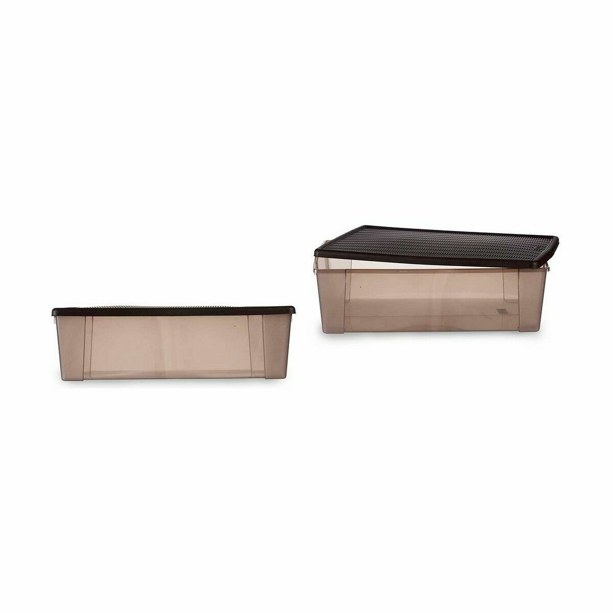Caja de Almacenaje con Tapa Stefanplast Elegance Marrón Plástico 30 L (6 Unidades)