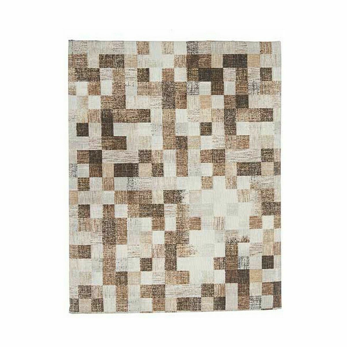 Mantel antimanchas Kinvara Beige Loneta Antimanchas Cuadros 140 x 180 cm (6 Unidades)