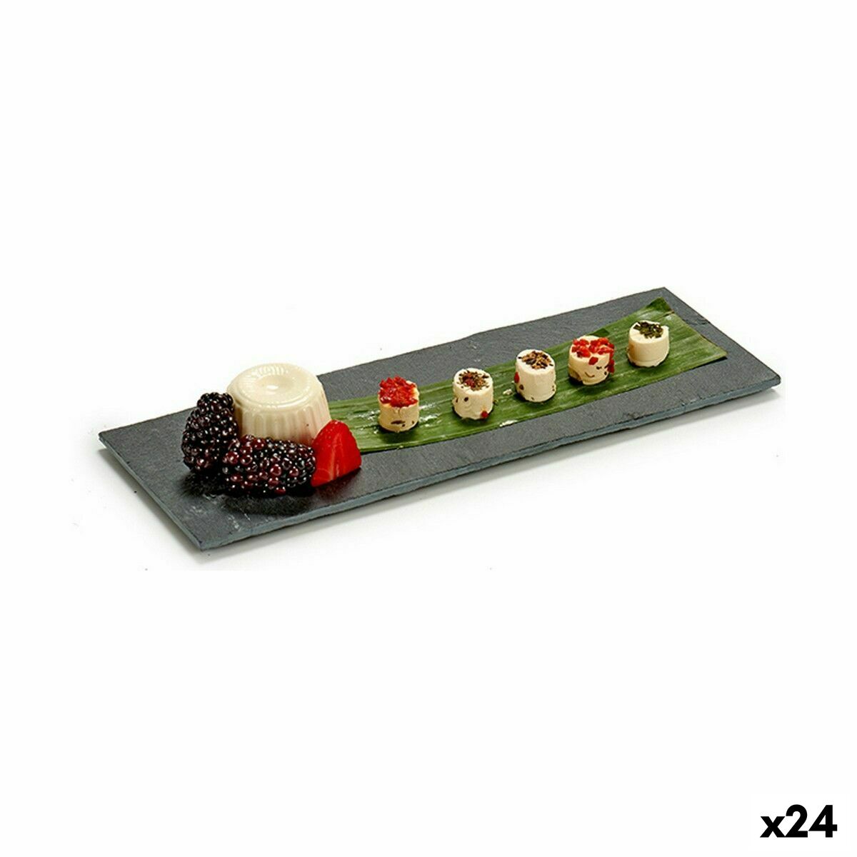 Bandeja de Aperitivos Kinvara Negro 30,3 x 0,5 x 10 cm (24 Unidades)
