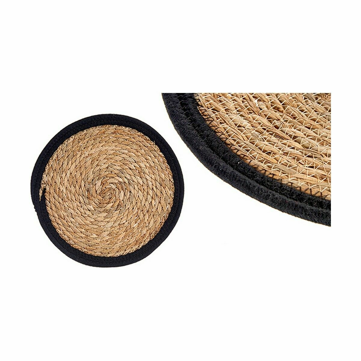 Salvamantel Gift Decor Negro Natural Fibra natural 30 x 1 x 30 cm (48 Unidades)