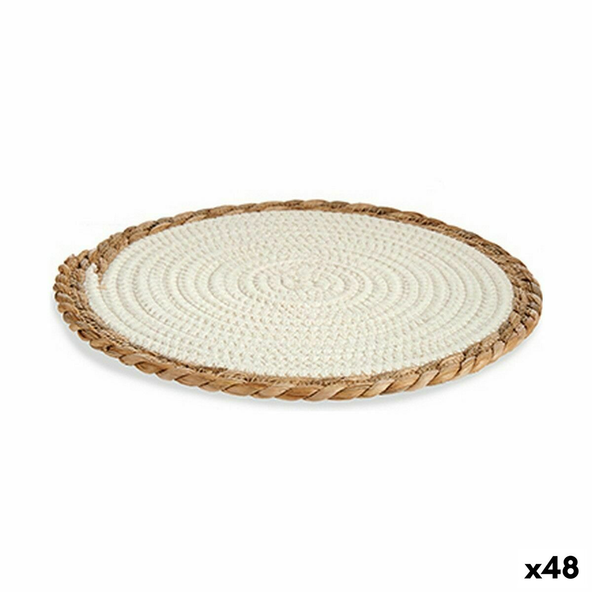 Salvamantel Gift Decor Blanco Natural Fibra natural 30 x 1 x 30 cm (48 Unidades)