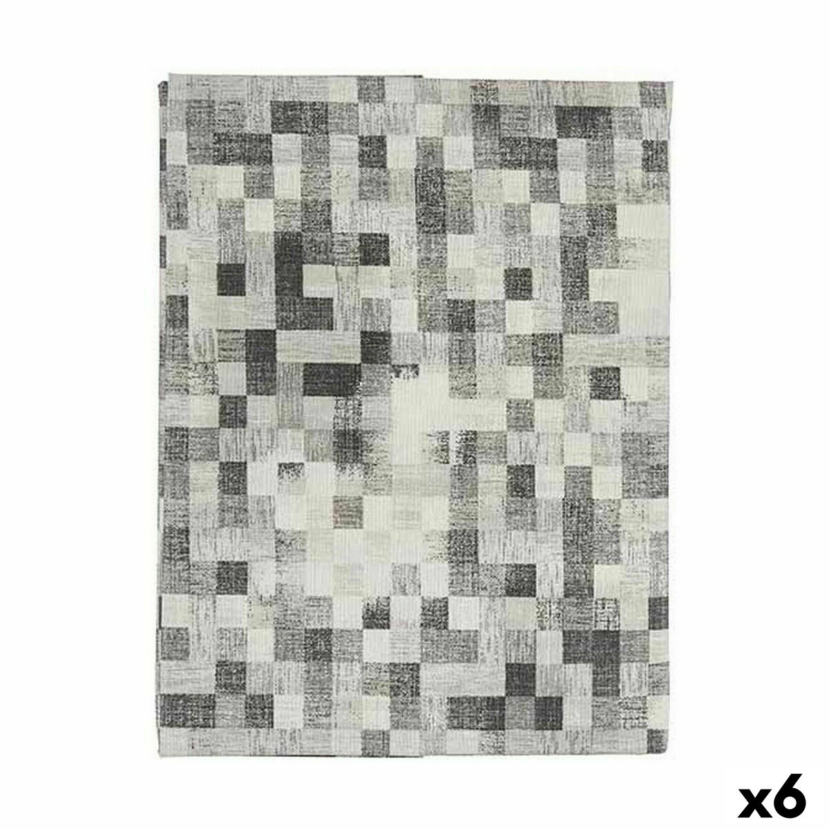 Mantel antimanchas Kinvara Gris Loneta Antimanchas Cuadros 140 x 180 cm (6 Unidades)