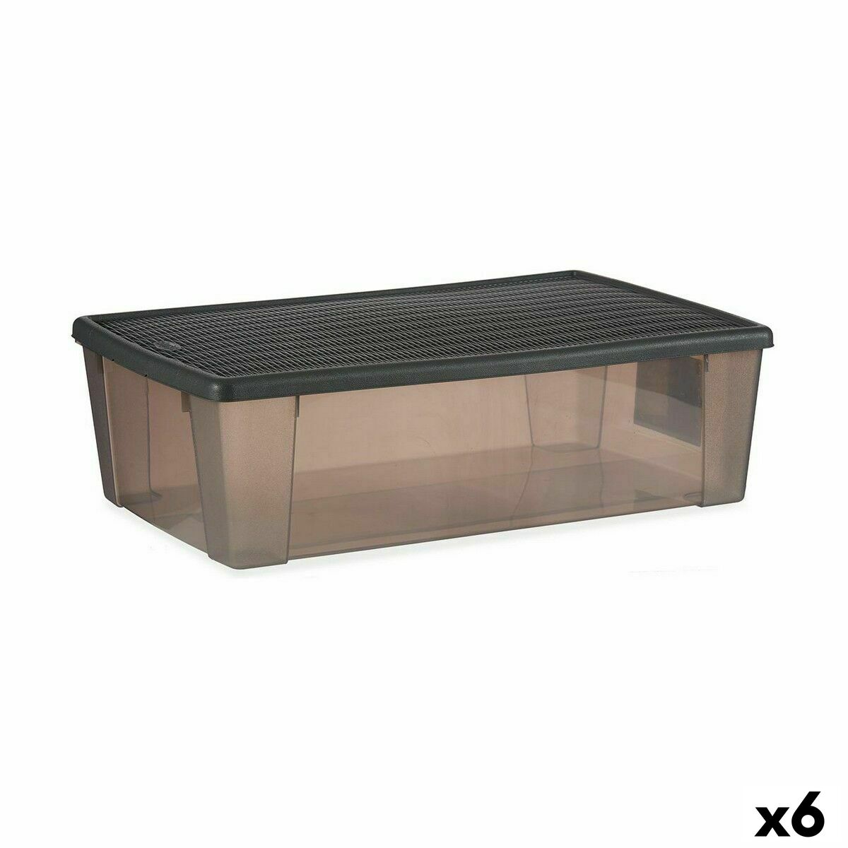 Caja de Almacenaje con Tapa Stefanplast Elegance Gris Transparente Plástico 30 L (6 Unidades)
