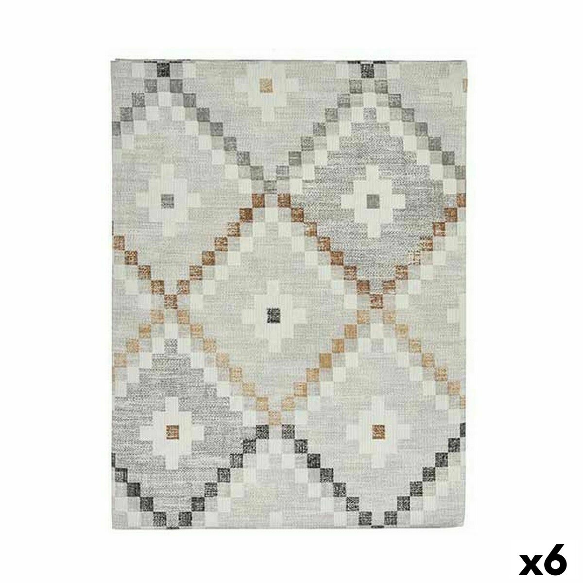 Mantel antimanchas Kinvara Beige Loneta Antimanchas Rombos 140 x 180 cm (6 Unidades)