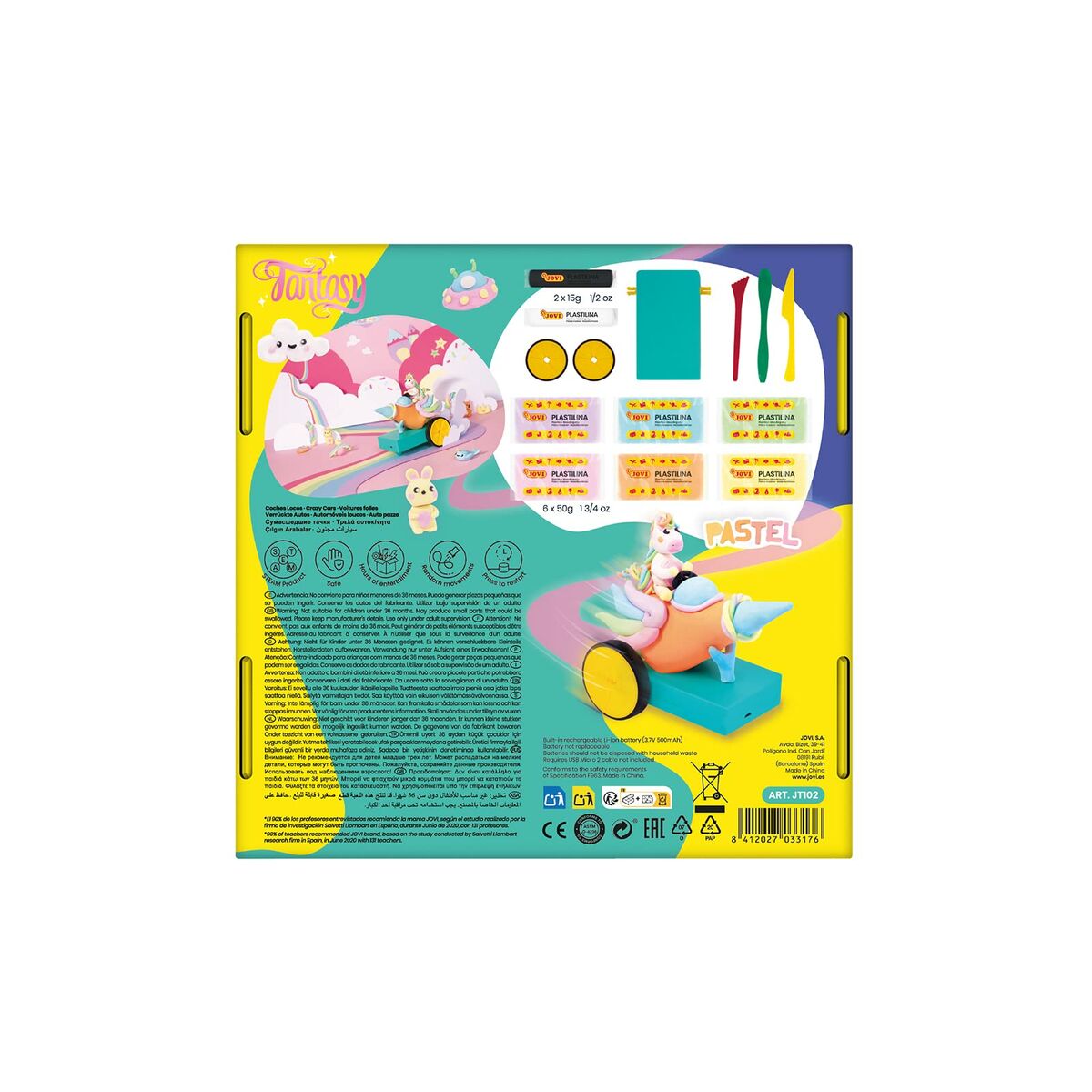 Juego de Plastilina Jovi Crazy Cars Fantasy Multicolor (1 Pieza)
