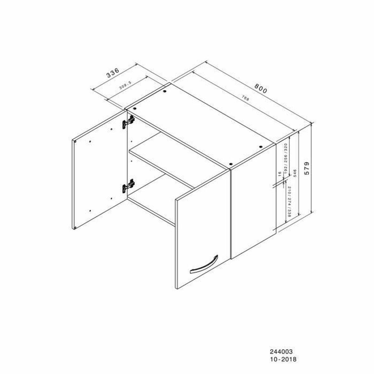 Mueble de cocina Oslo Blanco 80 x 36 x 58 cm