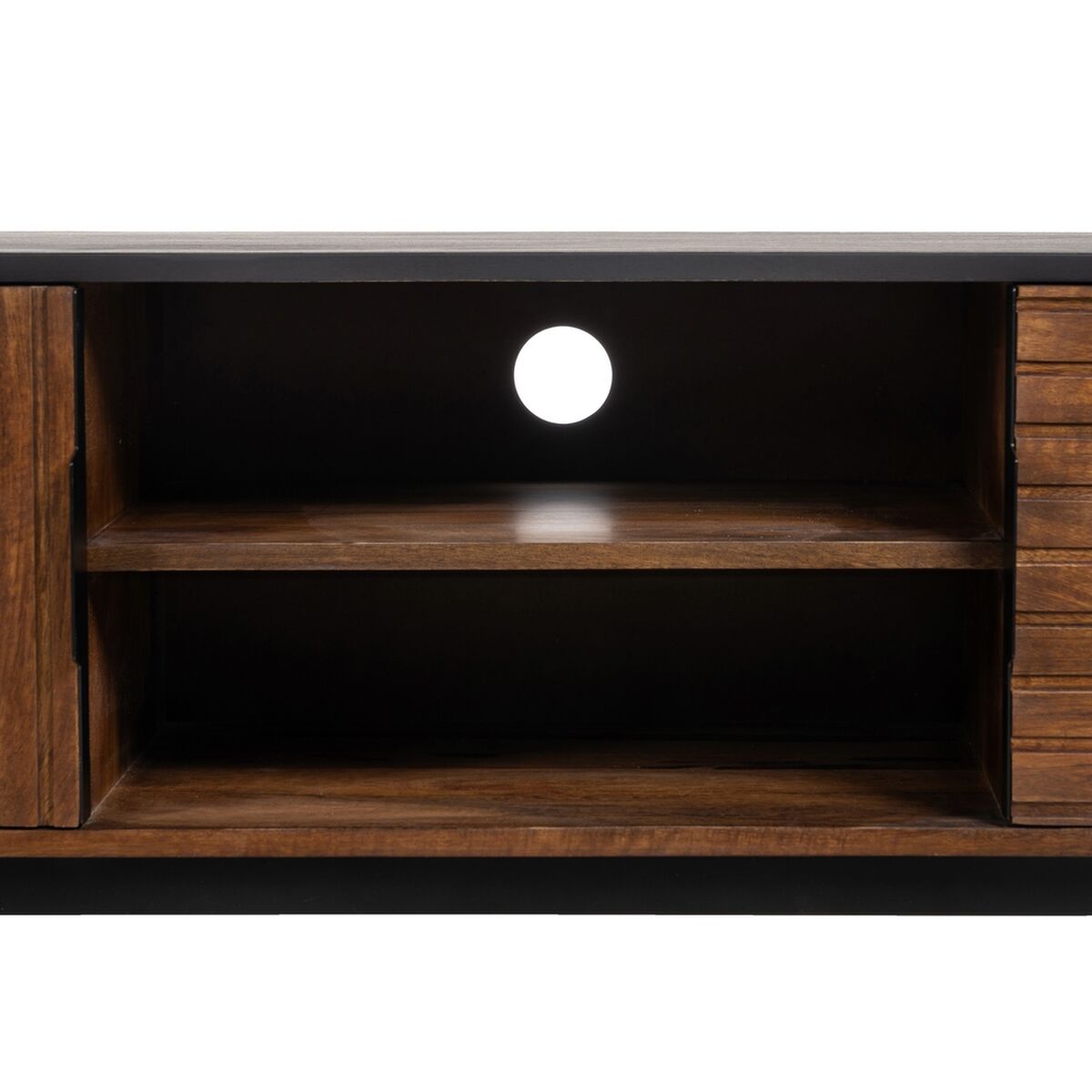 Mueble de TV ABNER Marrón Negro Hierro Madera de mango 140 x 40 x 50 cm