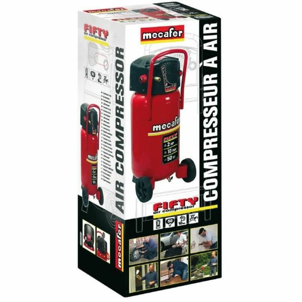 Compresor de Aire MECAFER FIFTY Vertical 1500 W 10 bar 50 L