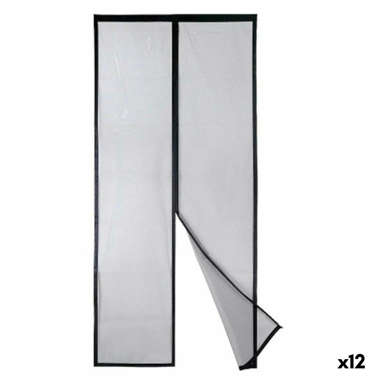 Mosquitera Kipit Negro Poliéster Imán 90 x 210 cm Magnética (12 Unidades)