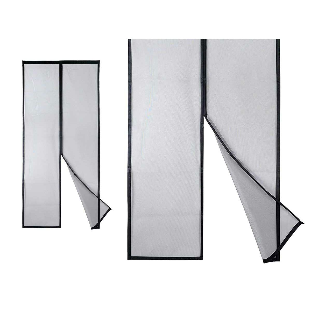 Mosquitera Kipit Negro Poliéster Imán 90 x 210 cm Magnética (12 Unidades)