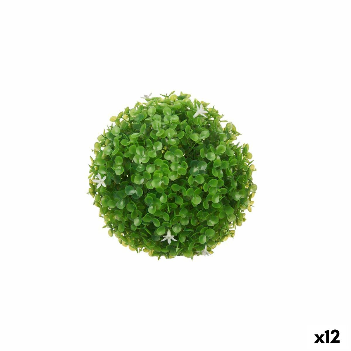 Planta Decorativa Ibergarden Plástico Flores Hojas Bola 17 x 17 x 17 cm (12 Unidades)