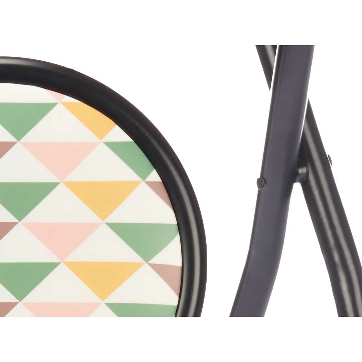 Taburete Plegable Gift Decor Geometric Negro PVC Metal 30 x 30 x 45 cm 30 x 69 x 7 cm (10 Unidades)