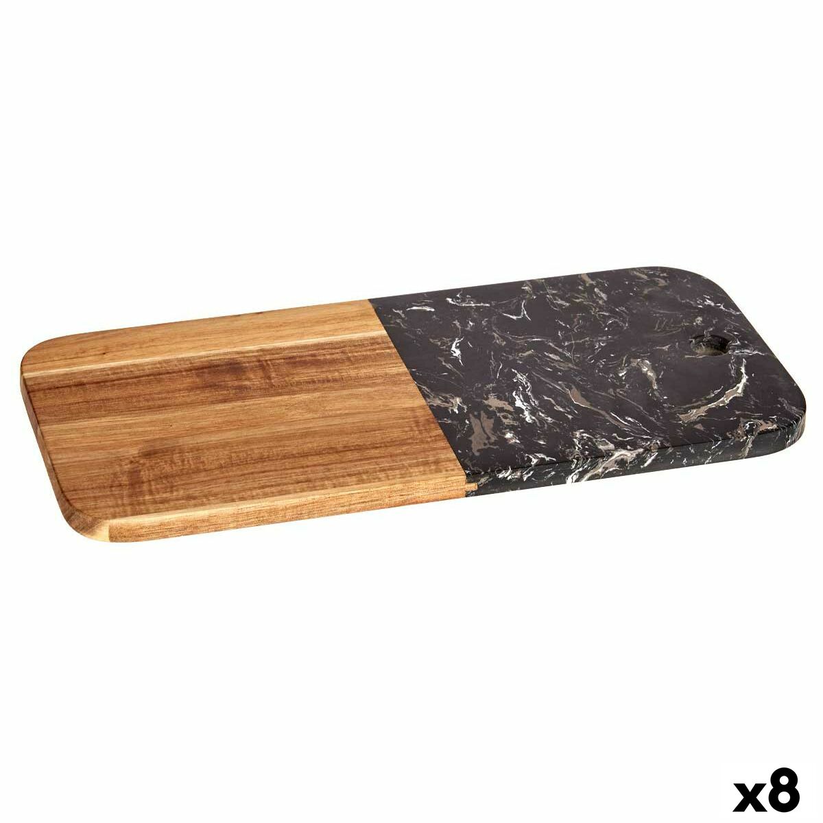 Tabla de cortar Kinvara Negro 18 x 1,5 x 38 cm (8 Unidades)