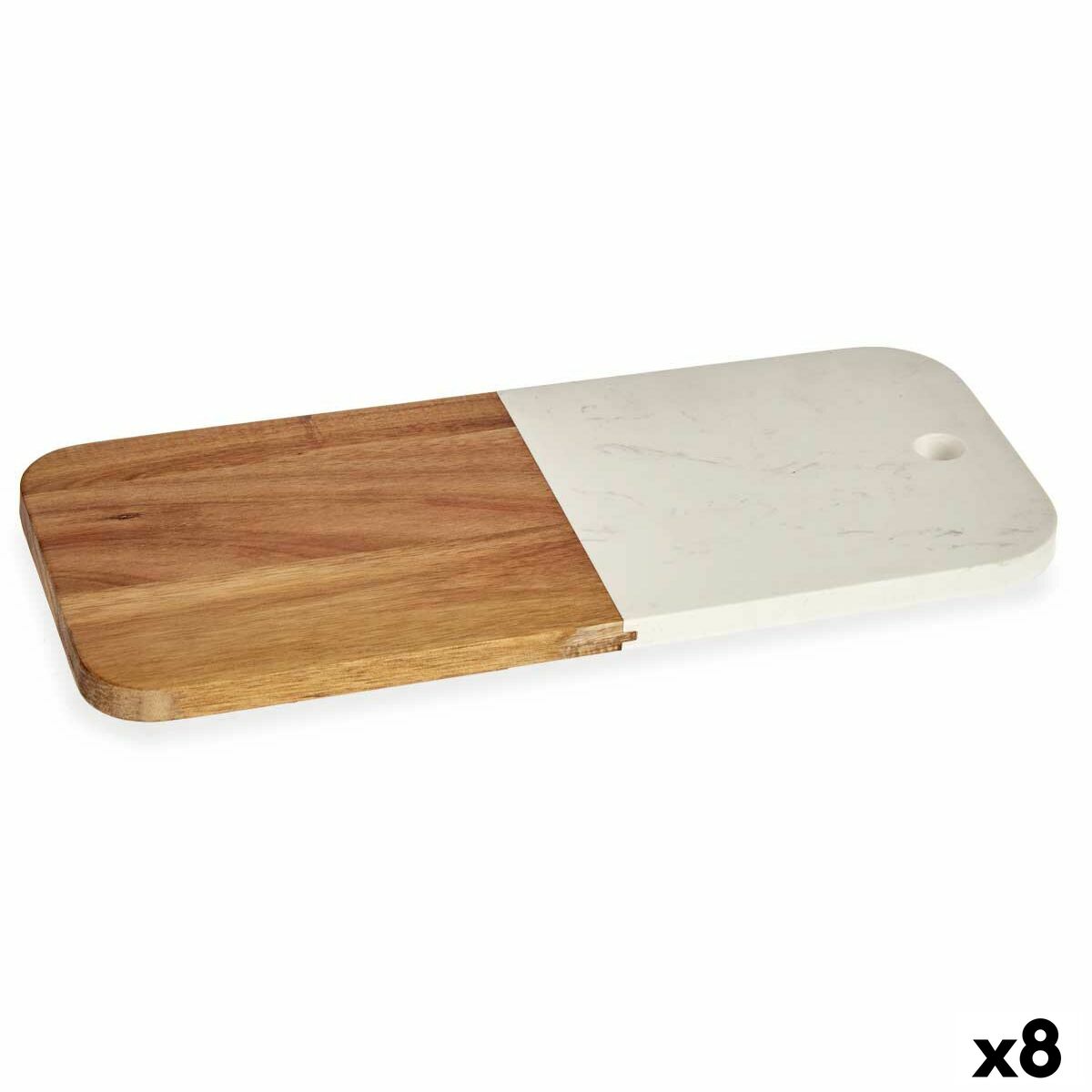 Tabla de cortar Kinvara Blanco 18 x 1,5 x 38 cm (8 Unidades)