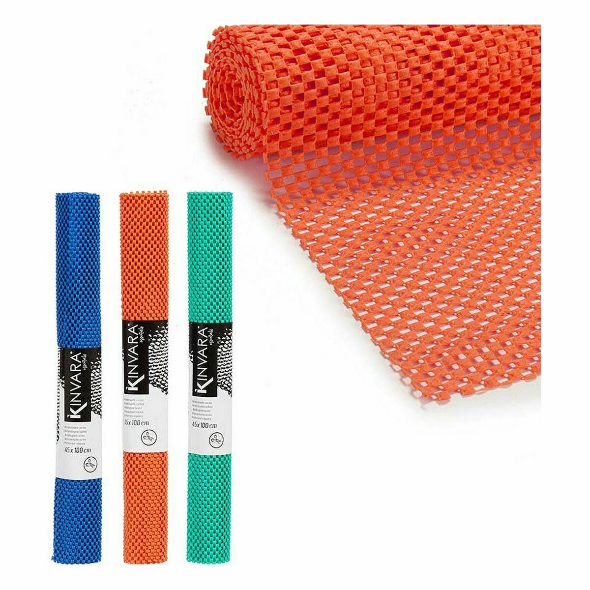 Alfombrilla Antideslizante Kinvara Azul Goma Plástico 45 x 100 cm 45 x 0,01 x 100 cm 5 x 45 x 5 cm (24 Unidades)