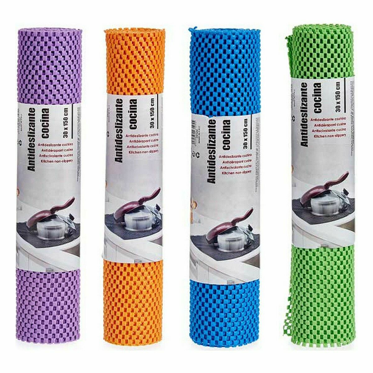 Alfombrilla Antideslizante Kinvara Goma Plástico 30 x 150 cm 30 x 0,01 x 150 cm (24 Unidades)