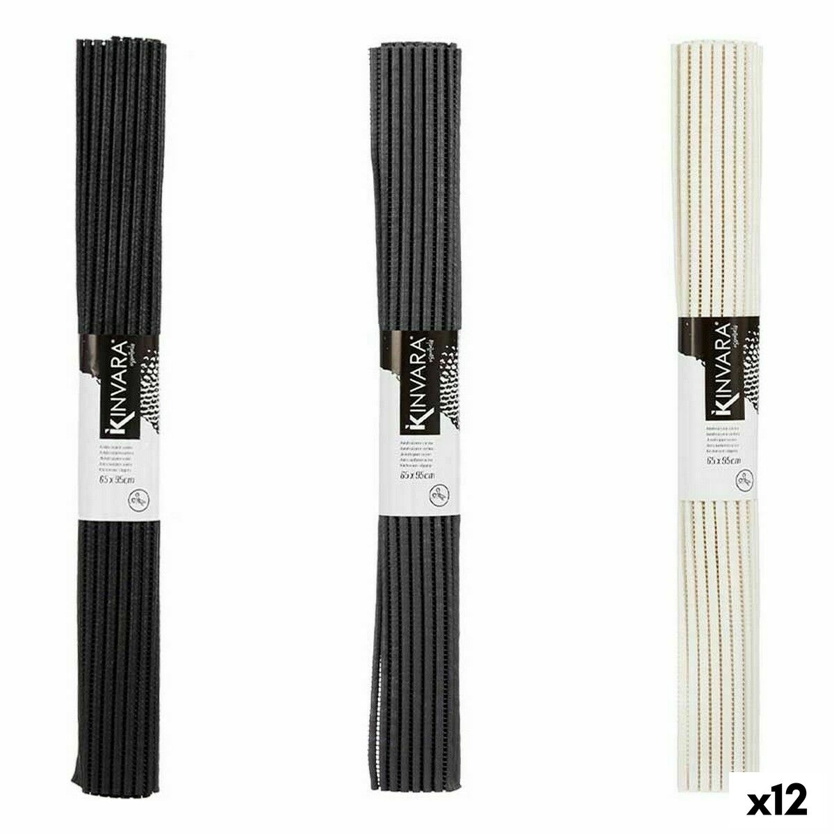 Alfombrilla Antideslizante Kinvara Goma Plástico 65 x 95 cm 7 x 65 x 7 cm 7 x 7 x 65 cm (12 Unidades)