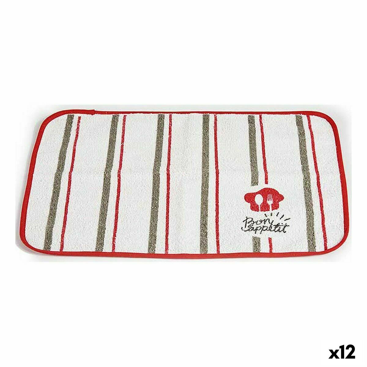 Salvamantel Kinvara Bon Appetit Blanco Rojo 33 x 0,3 x 48 cm (12 Unidades)