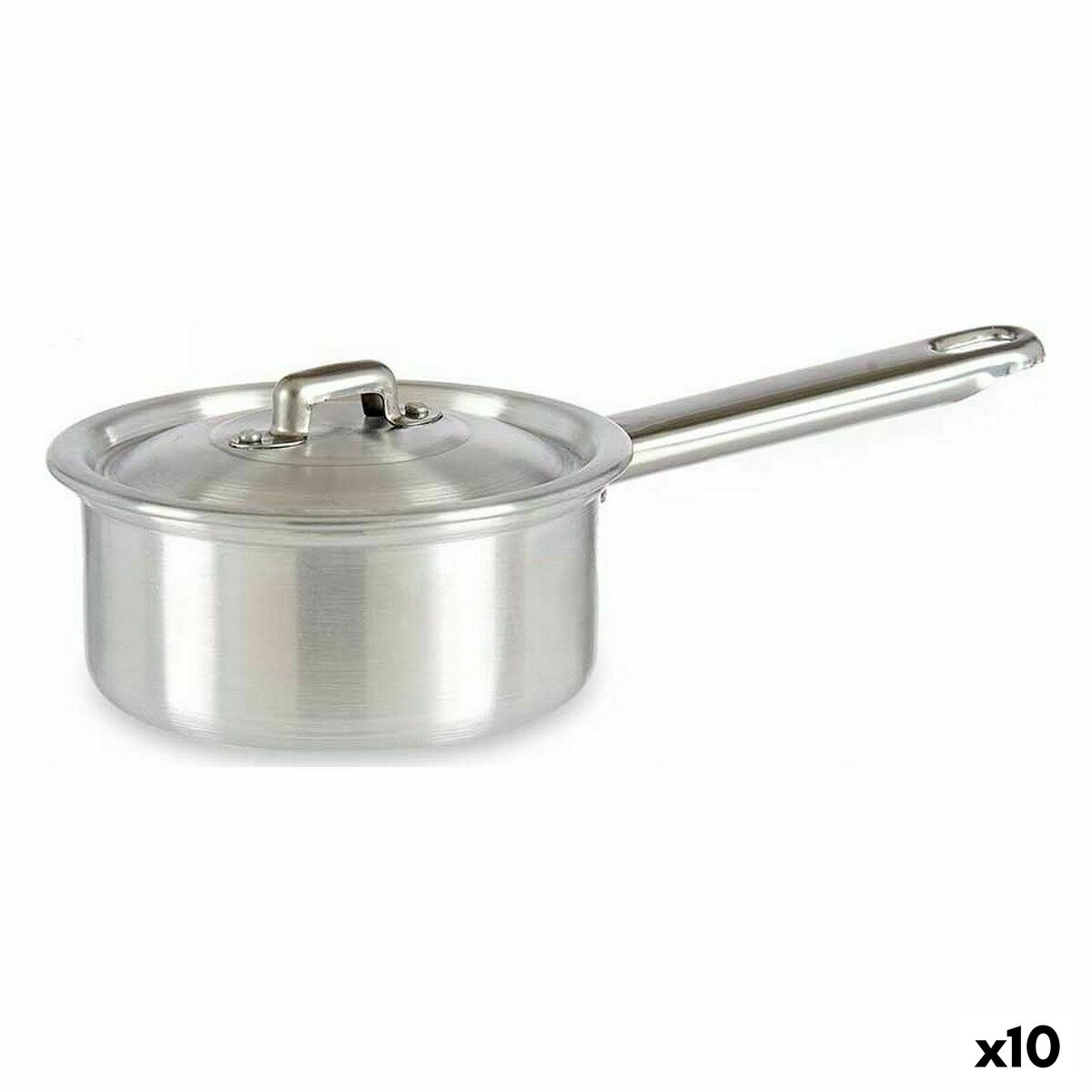 Cazo con Tapa Kinvara Plateado Aluminio Ø 12 cm 600 ml 0,6 L 14 x 8 x 26 cm (10 Unidades)