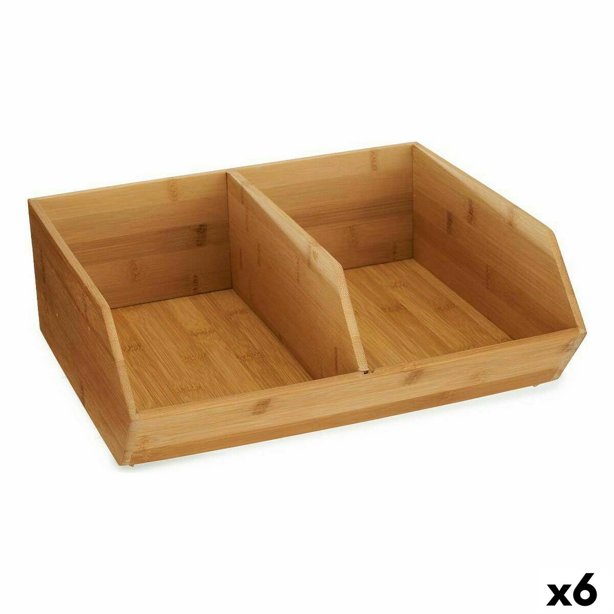 Caja Organizadora Apilable Kinvara JWKW-5152 (2) Marrón Bambú 34,5 x 13 x 31 cm (6 Unidades)