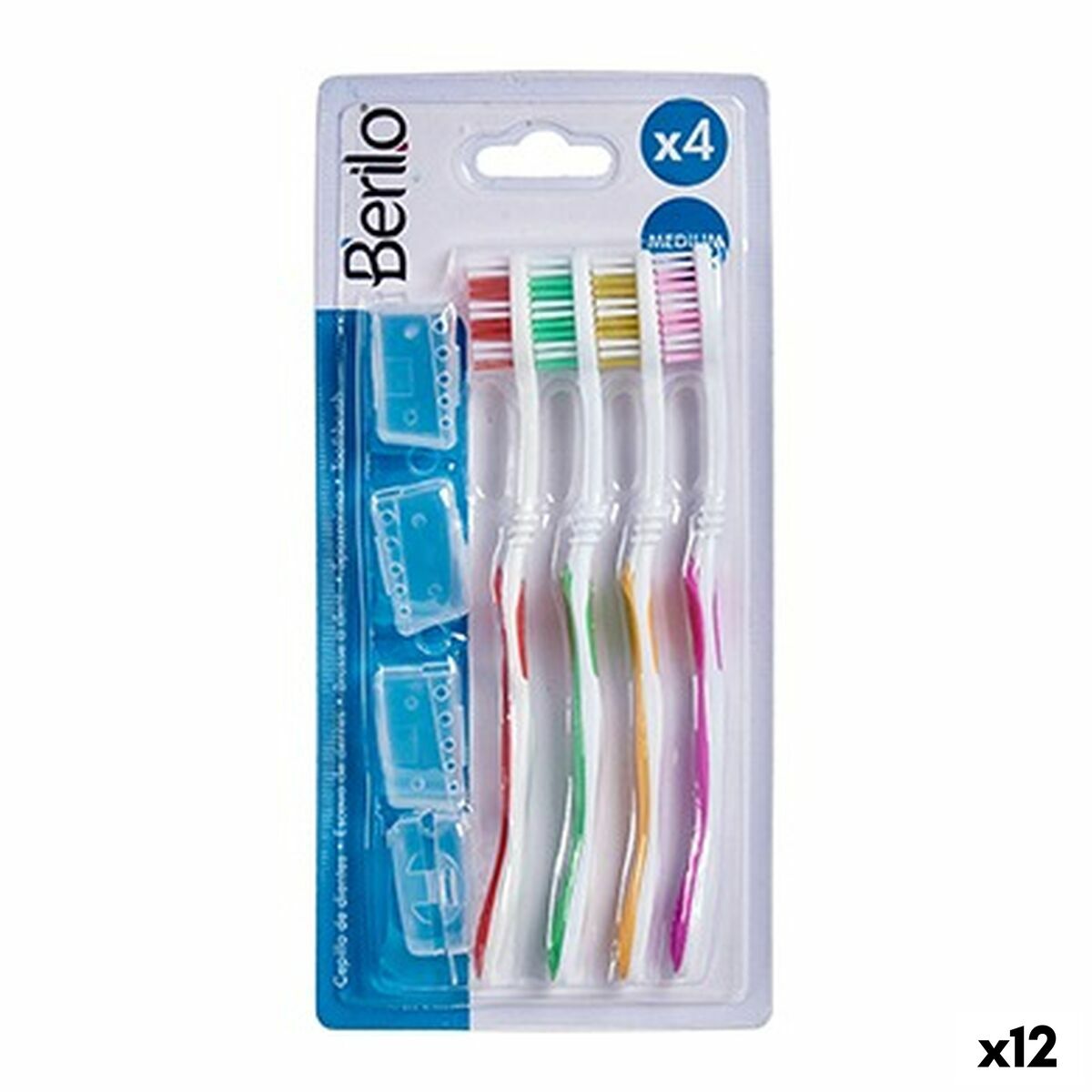 Cepillo de Dientes Berilo Amarillo Azul Rojo Verde (12 Unidades)
