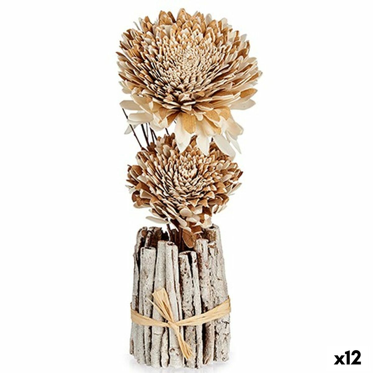 Flor Decorativa Gift Decor Natural 13 x 37 x 14 cm (12 Unidades)