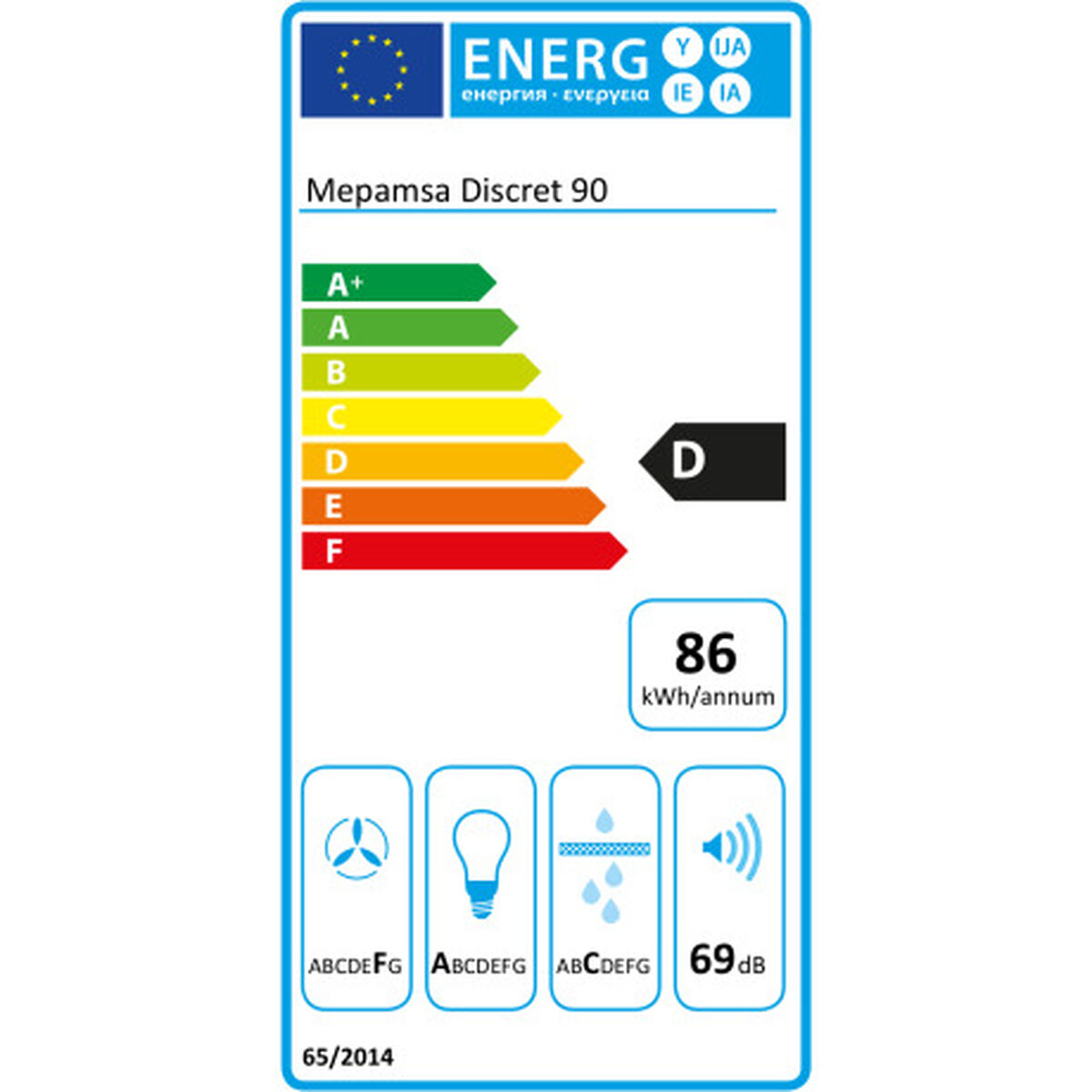 Campana Convencional Mepamsa DISCRET 90X 3050545464 90 cm Acero