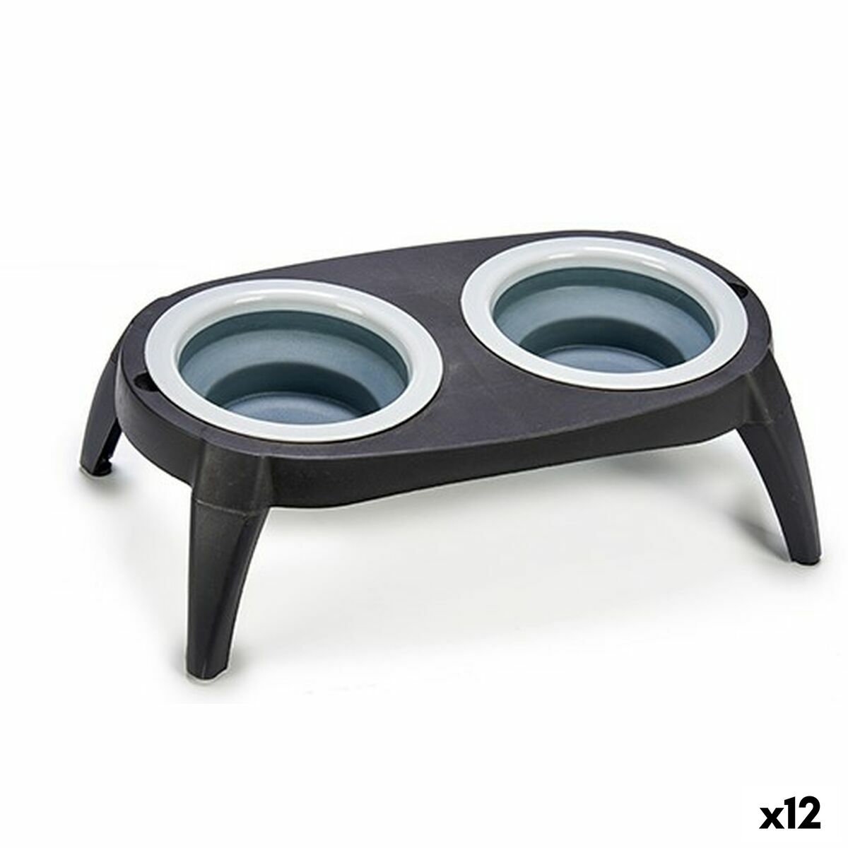 Comedero para Mascotas Mascow Negro Silicona Plástico Plegable 9 x 39 x 9 cm (12 Unidades)