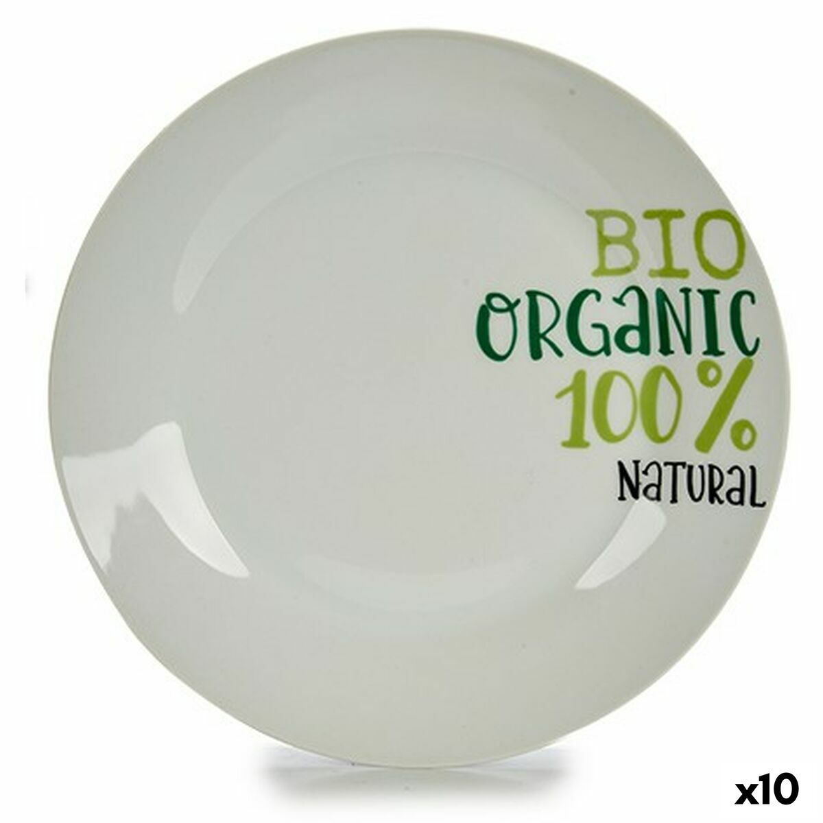 Plato Llano Organic Porcelana Estampado 24,4 x 2,6 x 24,4 cm (10 Unidades)