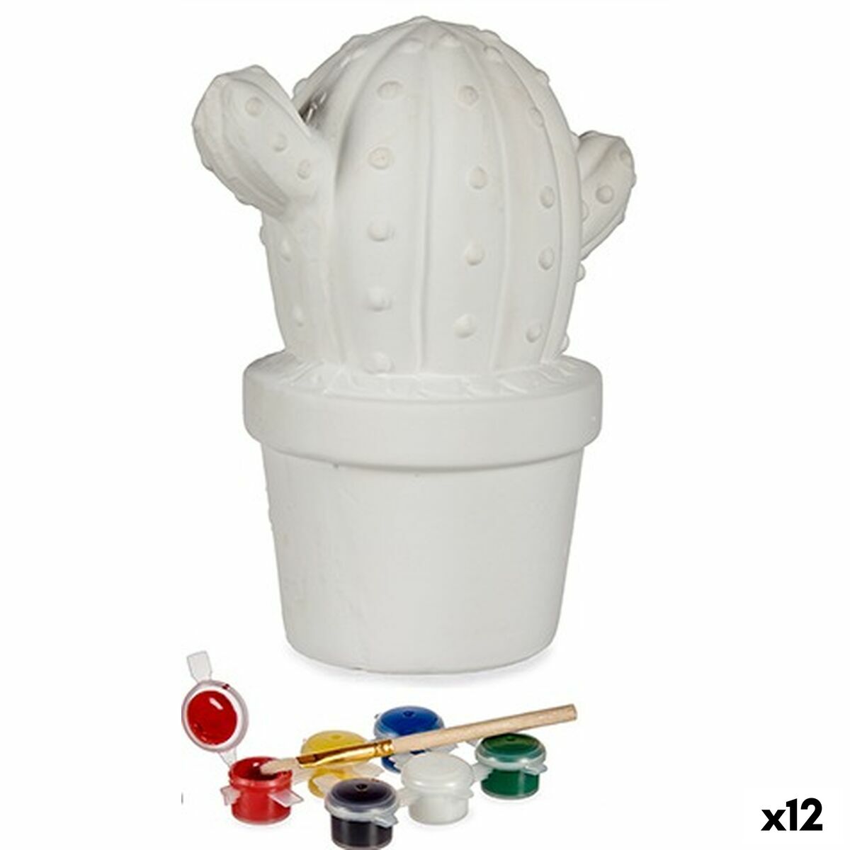 Hucha para Pintar Pincello Cactus 12 x 21 x 17 cm (12 Unidades)