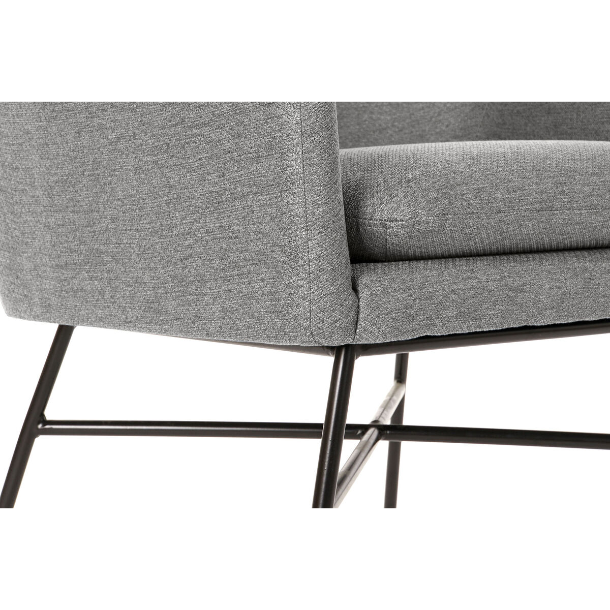 Sillón DKD Home Decor Negro Gris claro Metal 66 x 62 x 76,5 cm