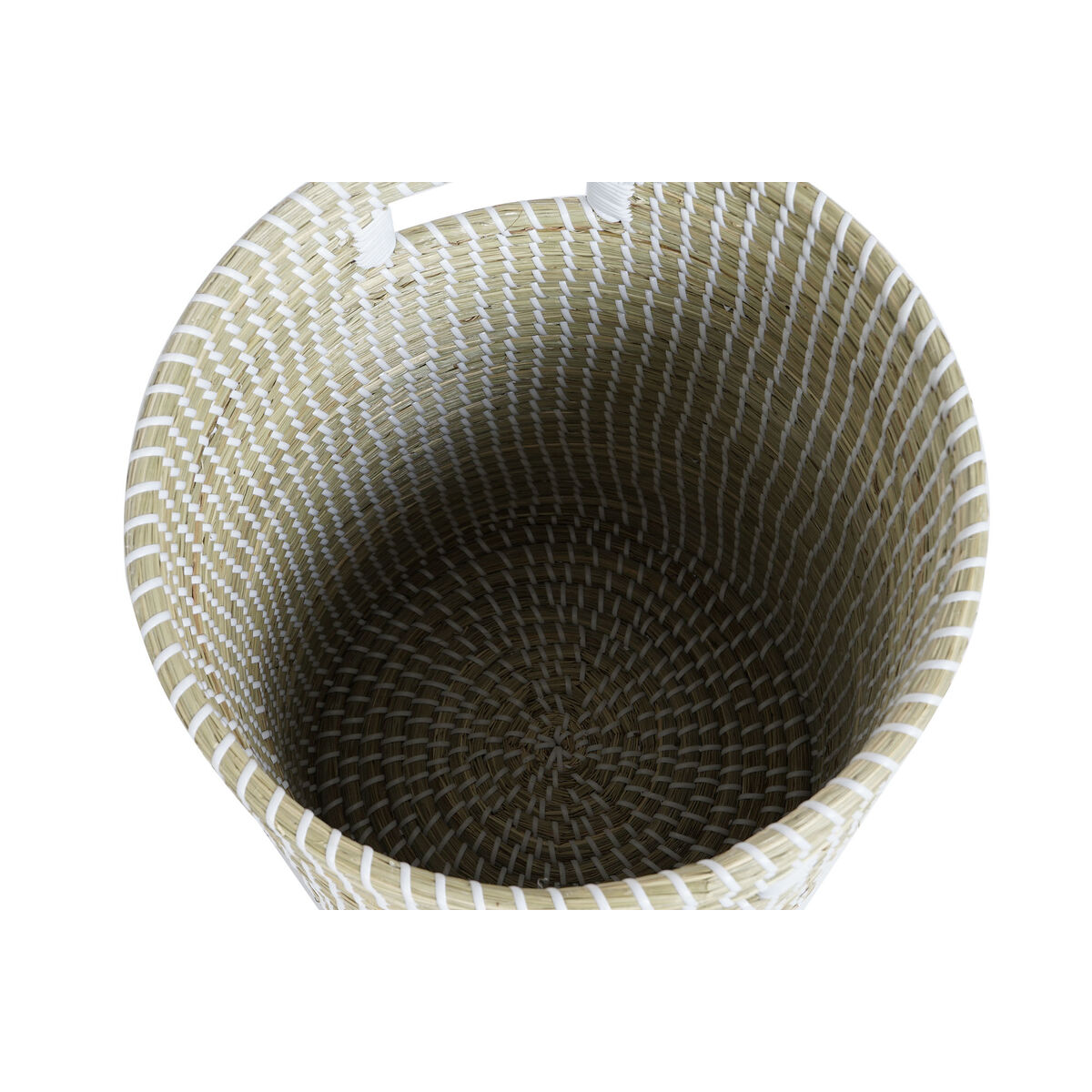 Juego de Cestas DKD Home Decor Azul Blanco Natural Hierba marina (2 Piezas)