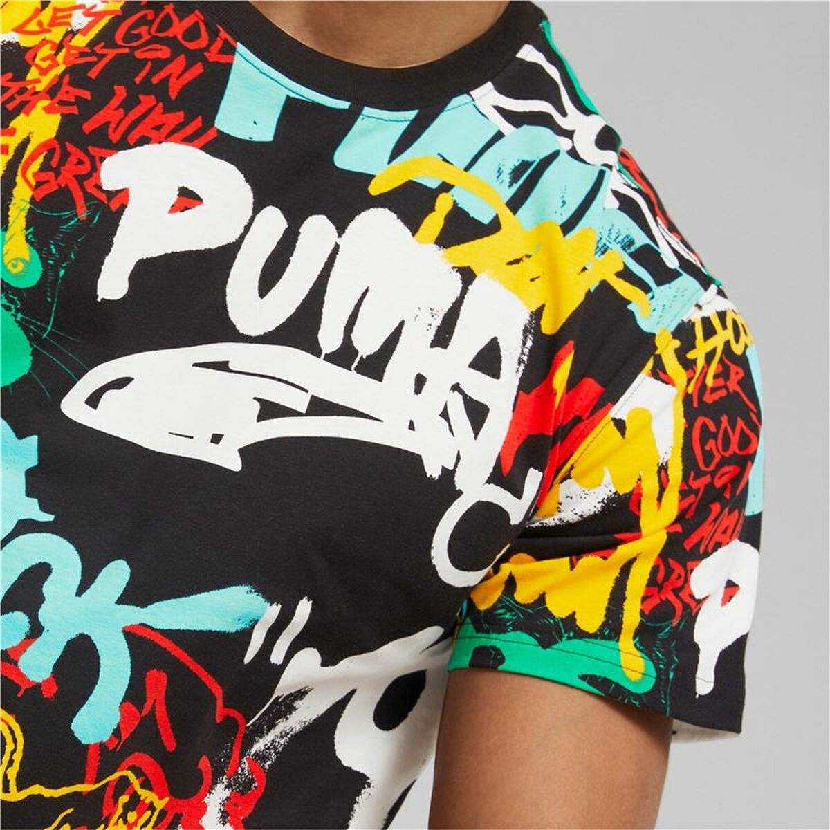 Camiseta de Manga Corta Hombre Puma Graffiti Negro