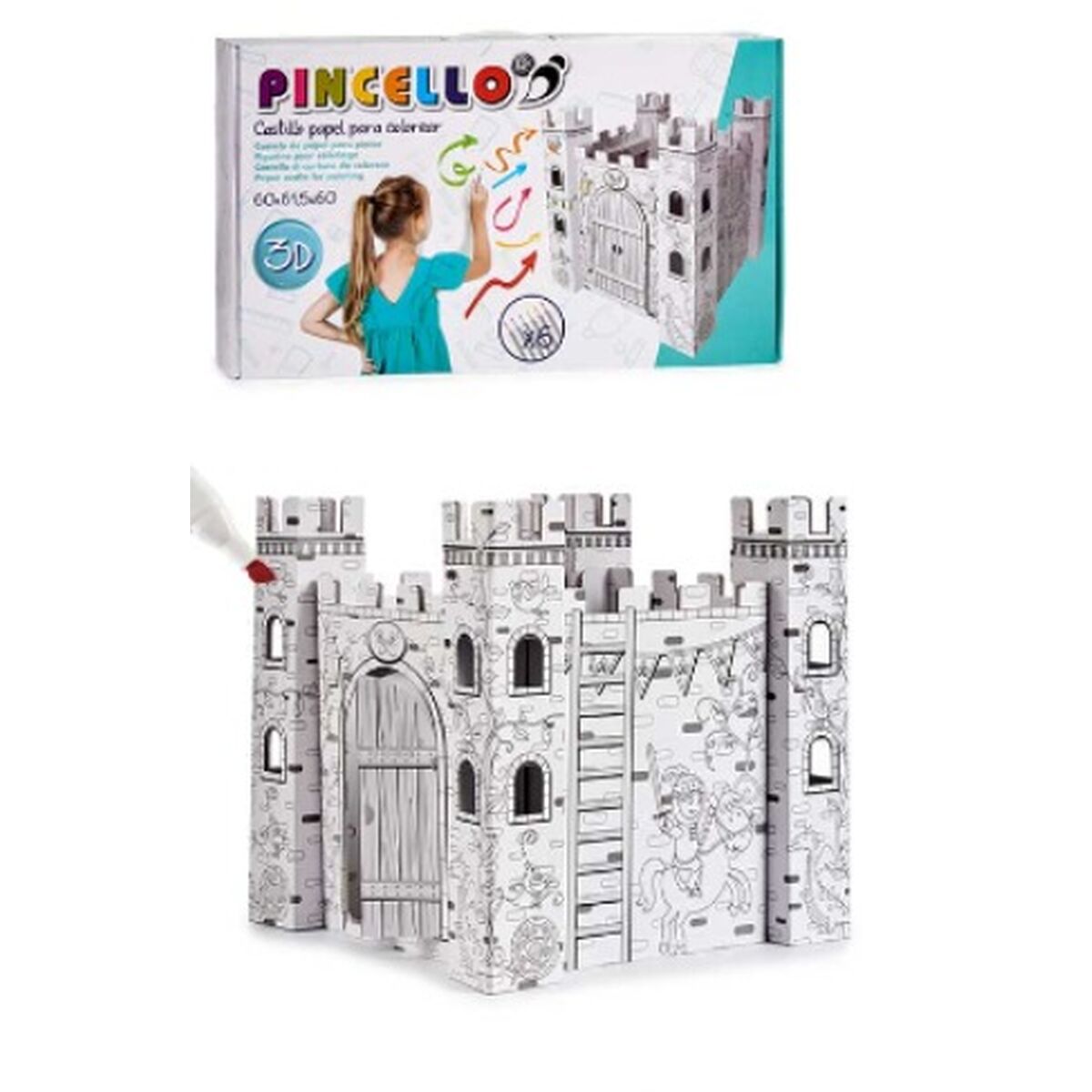 Juego de Manualidades con Papel Pincello Castillo (4 Unidades)