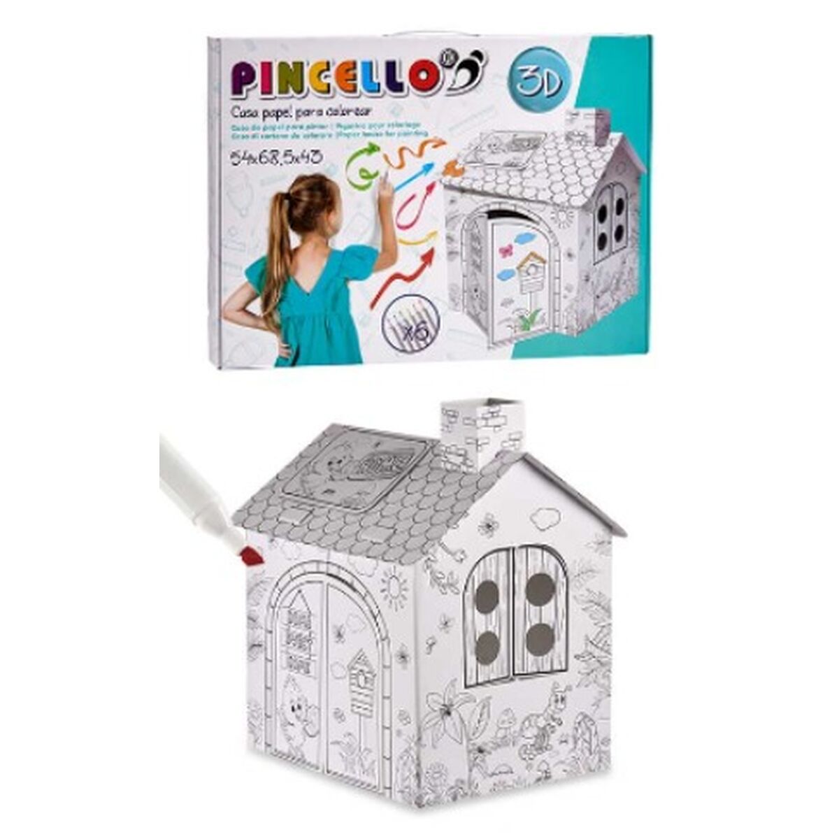 Juego de Manualidades con Papel Pincello Casa (4 Unidades)
