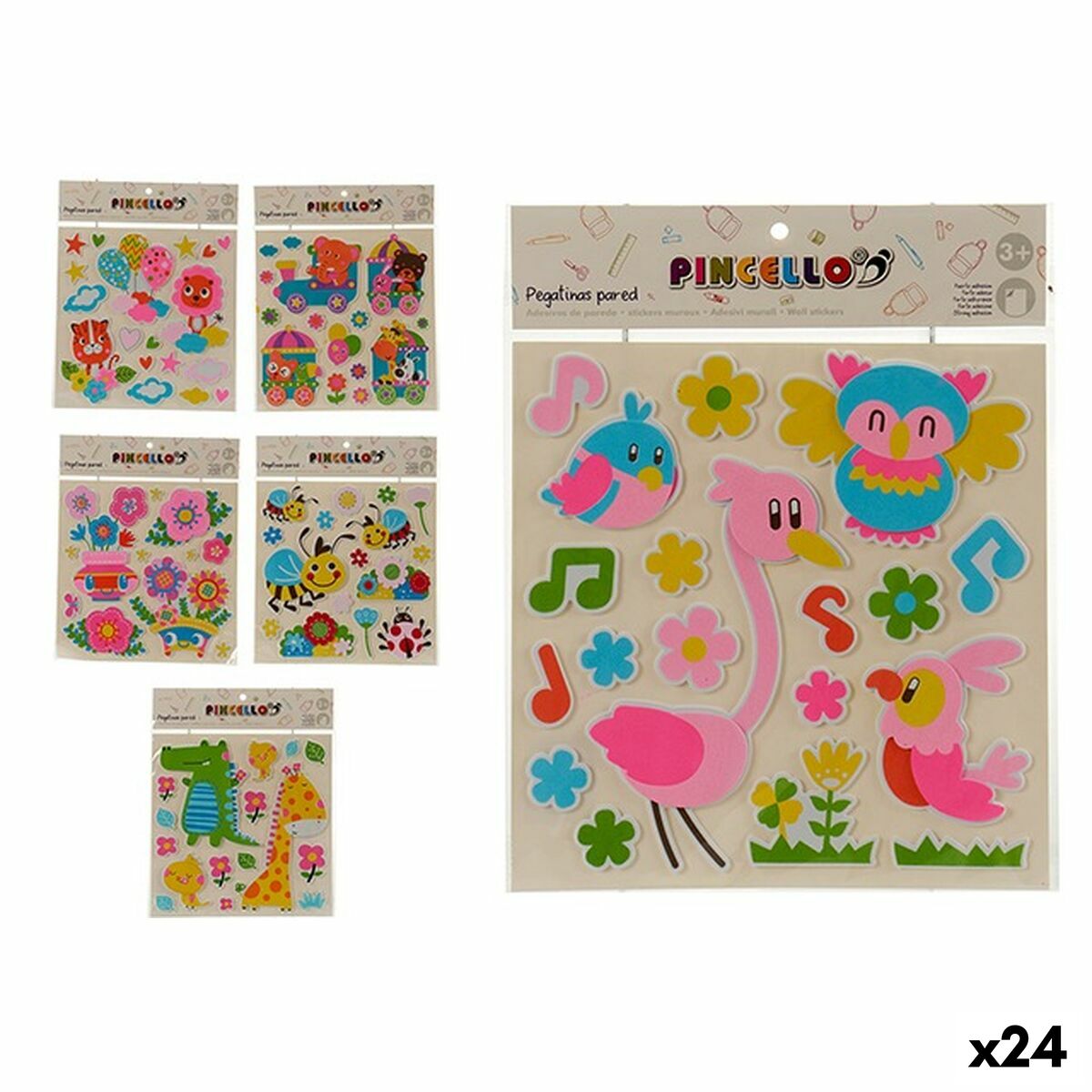 Pegatinas Pincello Multicolor 32 x 1 x 38 cm (24 Unidades)